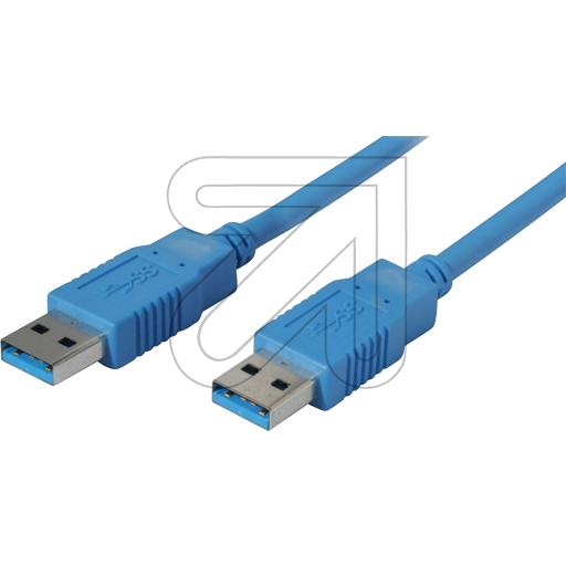 USB-Verbindungskabel blau Stecker A auf A 3m