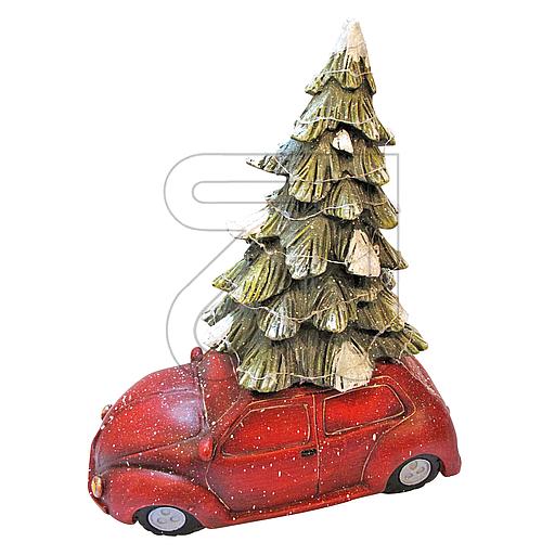 Figur Auto mit Baum 40x50cm rot/grün