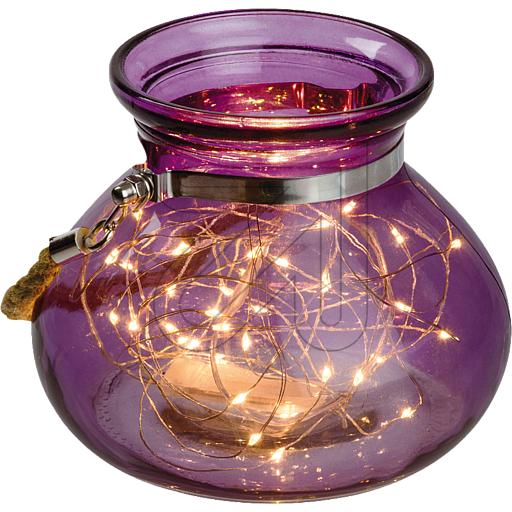 LED-Glas 40 LEDs warmweiß Ø15x12,5cm purple
